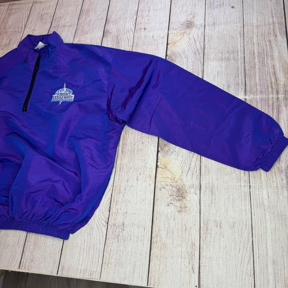 Vintage 90s Surf Style‎ Windbreaker Purple Iridescent Pullover USA Gymnastics L - Picture 2 of 11